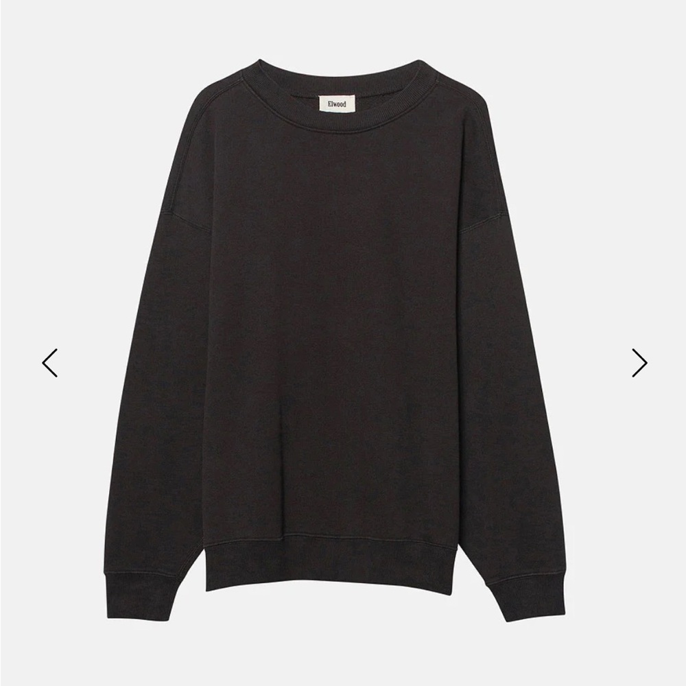 Elwood Oversized Core Crewneck in Vintage Black, Size XS